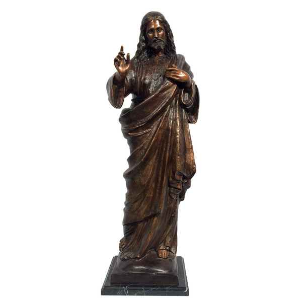 Jesus the Savior Bronze Statue Blessing Catholic Religious Sculptures